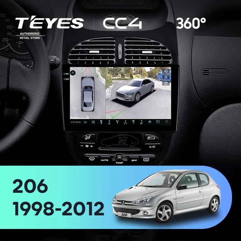 Штатная магнитола Teyes CC4 360 6/64 Peugeot 206 (1998-2012) F1
