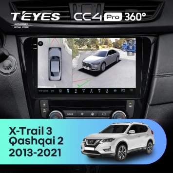 Штатная магнитола Teyes CC4 Pro 360 8/128 Nissan Qashqai 2 (2013-2021) F2 климат контроль Тип-AB