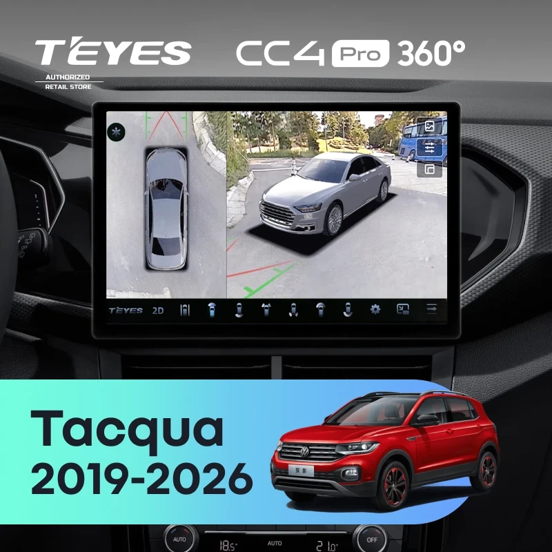 Штатная магнитола Teyes CC4 Pro 360 8/128 Volkswagen Tacqua (2019-2026) (13")