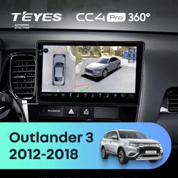 Штатная магнитола Teyes CC4 Pro 360 12/256 Mitsubishi Outlander 3 (2012-2018) Тип-A