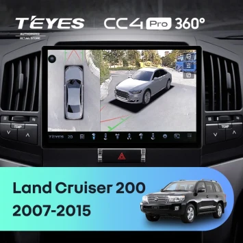 Штатная магнитола Teyes CC4 Pro 360 8/128 Toyota Land Cruiser 200 (2007-2015) F1 (13")