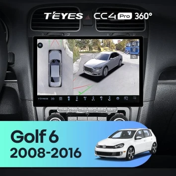 Штатная магнитола Teyes CC4 Pro 360 12/256 Volkswagen Golf 6 (2008-2016) (13")