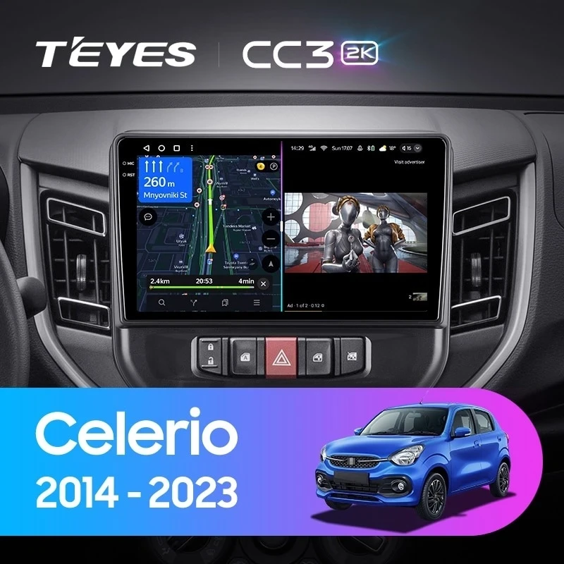 Штатная магнитола Teyes CC3 2K 4/32 Suzuki Celerio (2014-2023)