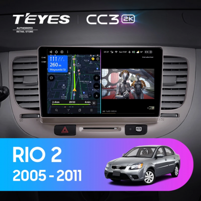 Штатная магнитола Teyes CC3 2K 4/32 Kia Rio 2 (2005-2011) F1