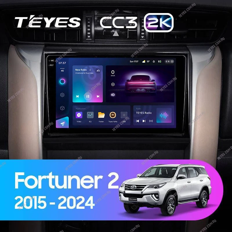 Штатная магнитола Teyes CC3 2K 4/32 Toyota Fortuner 2 (2015-2024)