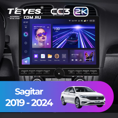 Штатная магнитола Teyes CC3 2K 6/128 Volkswagen Sagitar (2019-2024) (13&quot; с кнопками)
