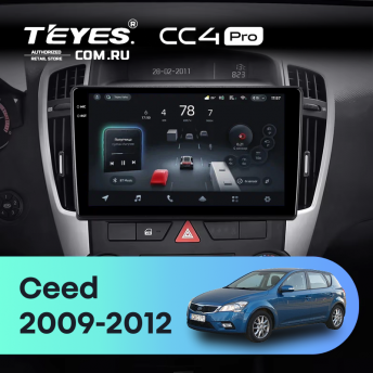 Штатная магнитола Teyes CC4 Pro 8/128 Kia Ceed (2009-2012)
