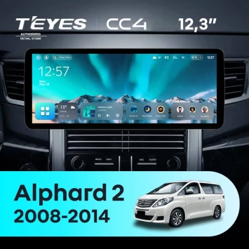 Штатная магнитола Teyes CC4 12.3" 6/64 Toyota Alphard 2 H20 (2008-2014) Тип-A