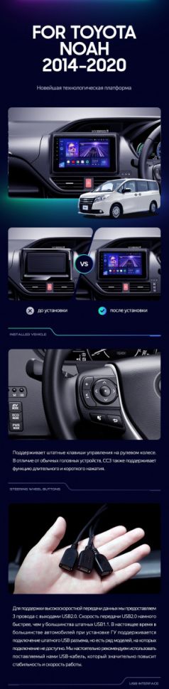 Штатная магнитола Teyes CC3L 4/32 Toyota Noah R80 (2014-2020)