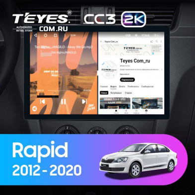 Штатная магнитола Teyes CC3 2K 360 6/128 Skoda Rapid NH3 NH1 (2012-2020) (13&quot;)