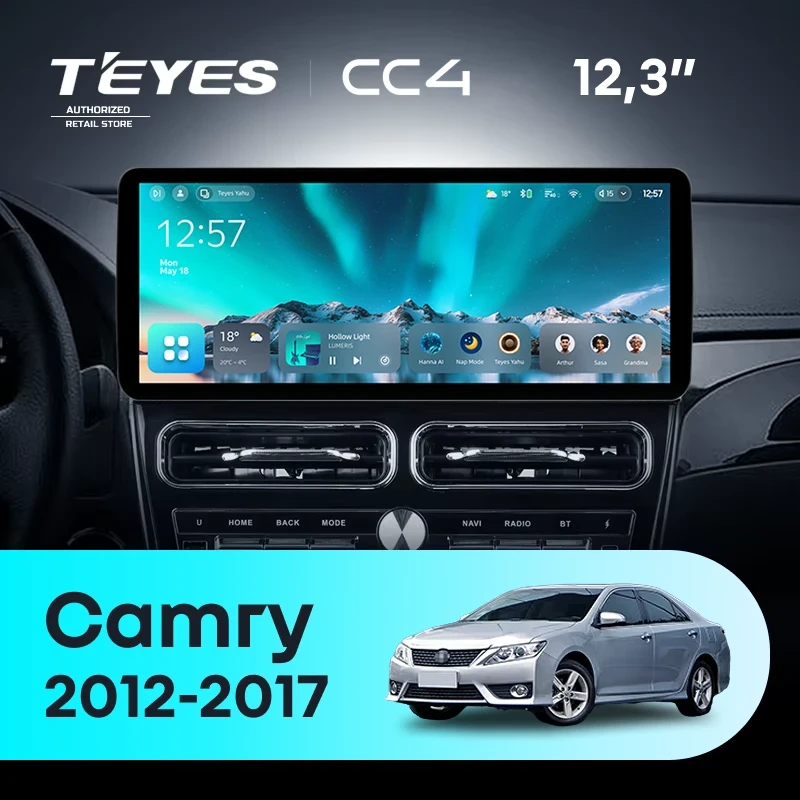 Штатная магнитола Teyes CC4 12.3" 8/128 Toyota Camry XV55 XV50 (2012-2017) F1