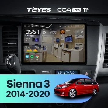 Штатная магнитола Teyes CC4 Pro 8/128 Toyota Sienna 3 XL30 (2014-2020) (11")