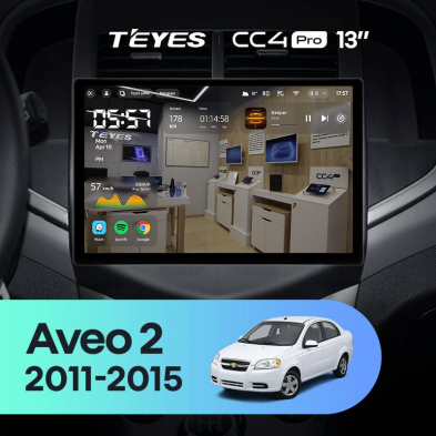 Штатная магнитола Teyes CC4 Pro 8/128 Chevrolet Aveo 2 (2011-2015) (13&quot;)