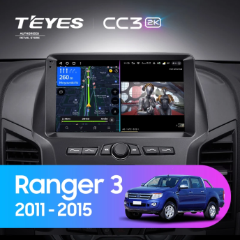 Штатная магнитола Teyes CC3 2K 4/64 Ford Ranger 3 (2011-2015) F1