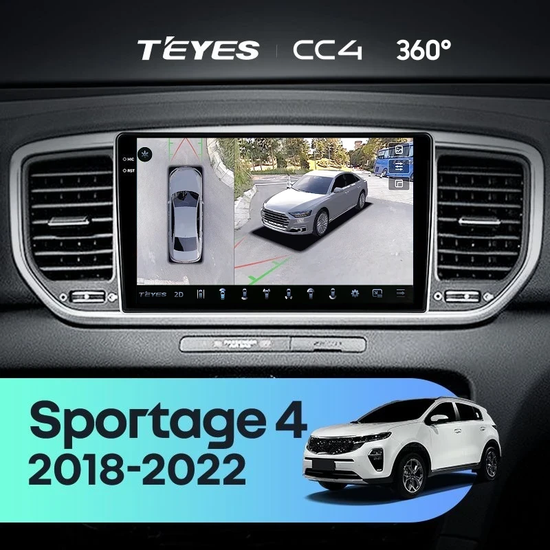 Штатная магнитола Teyes CC4 360 8/128 Kia Sportage 4 QL (2018-2022) Тип-A