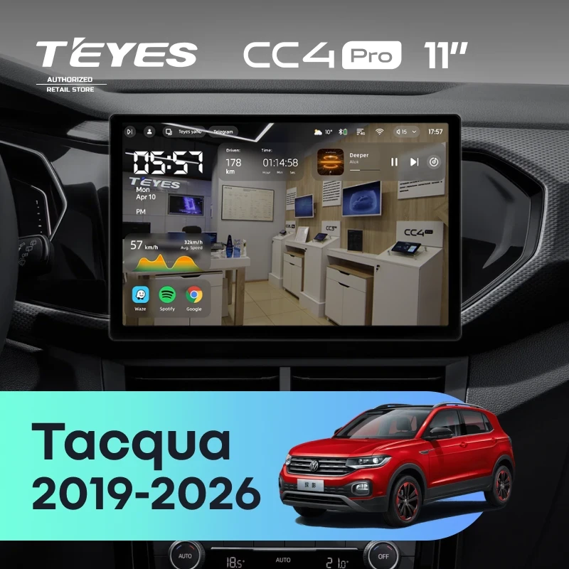Штатная магнитола Teyes CC4 Pro 8/128 Volkswagen Tacqua (2019-2026) (11")
