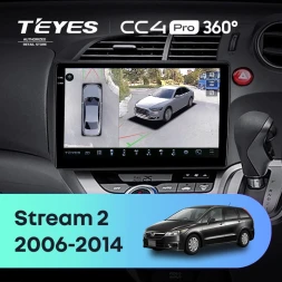 Штатная магнитола Teyes CC4 Pro 360 12/256 Honda Stream 2 (2006-2014) правый руль