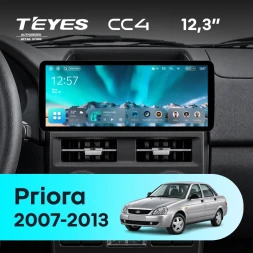 Штатная магнитола Teyes CC4 12.3" 8/128 LADA Priora 1 (2007-2013) F1