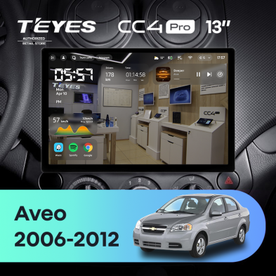 Штатная магнитола Teyes CC4 Pro 8/128 Chevrolet Aveo T250 (2006-2012) (13&quot;)