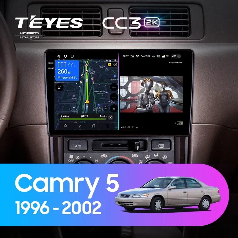 Штатная магнитола Teyes CC3 2K 360 6/128 Toyota Camry 5 XV 20 (1996-2002)