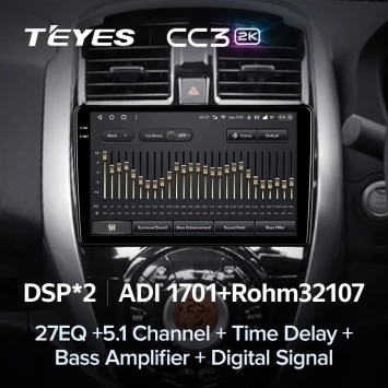 Штатная магнитола Teyes CC3 2K 360 6/128 Nissan Latio N17 (2014-2016) Правый руль