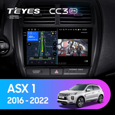 Штатная магнитола Teyes CC3 2K 4/32 Mitsubishi ASX (2016-2022) Тип-B