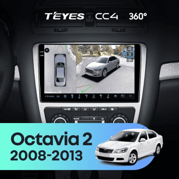 Штатная магнитола Teyes CC4 360 6/64 Skoda Octavia 2 A5 (2008-2013) Серая