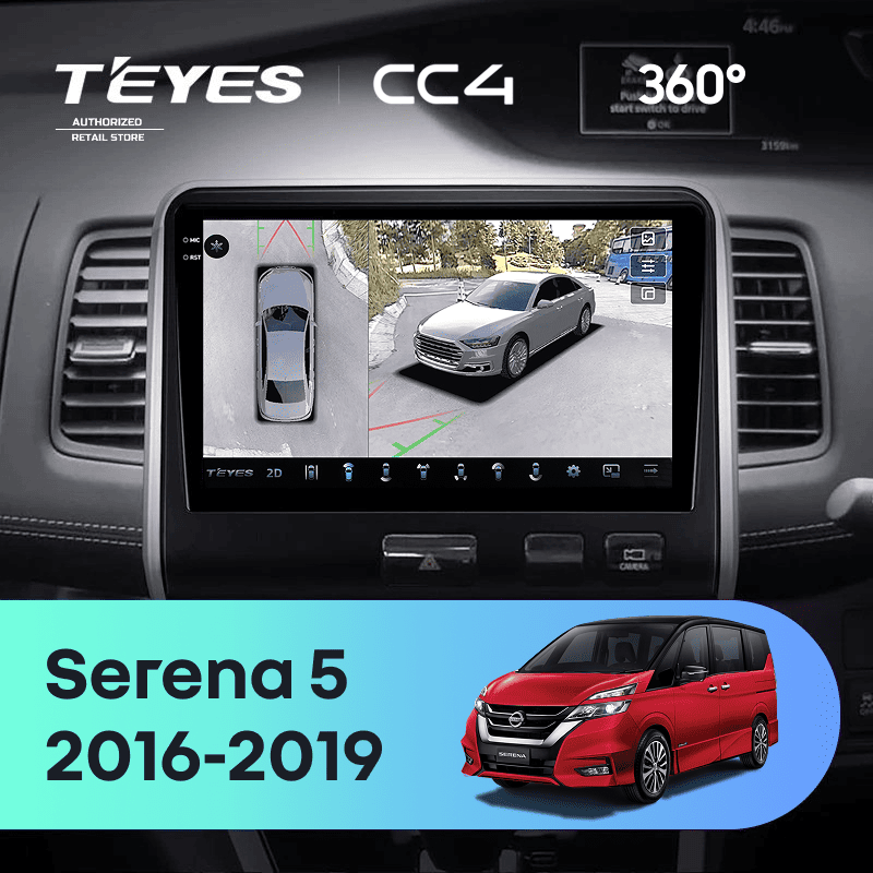 Штатная магнитола Teyes CC4 360 8/128 Nissan Serena 5 C27 (2016-2019) F2 правый руль