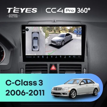 Штатная магнитола Teyes CC4 Pro 360 8/128 Mercedes-Benz C-Class 3 W204 S204 (2006-2011)