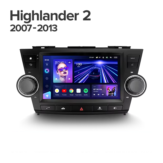 Штатная магнитола Teyes CC3 4/32 Toyota Highlander 2 XU40 (2007-2013) F3 9&quot;