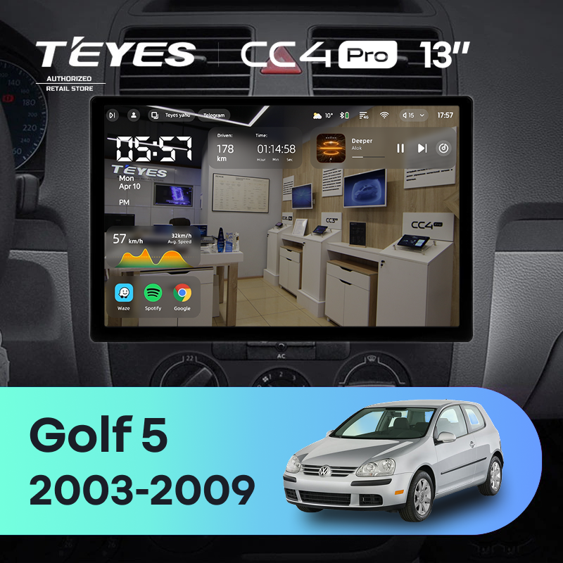 Штатная магнитола Teyes CC4 Pro 8/128 Volkswagen Golf 5 (2003-2009) F3 (13&quot;)