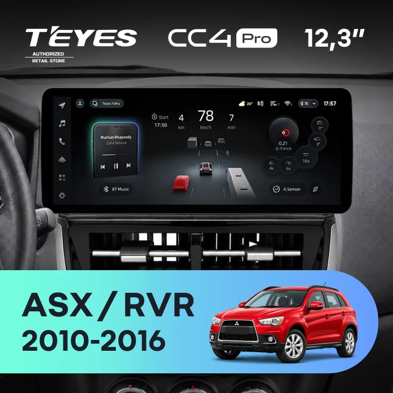 Штатная магнитола Teyes CC4 Pro 12.3" 12/256 Mitsubishi RVR (2010-2016) (авто с Rockford)