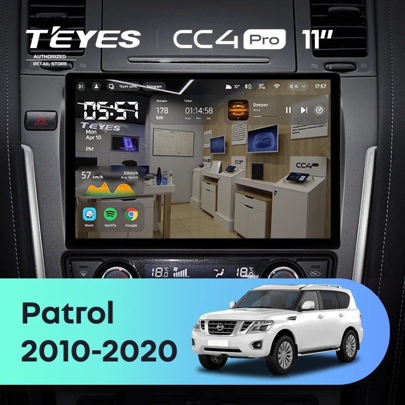 Штатная магнитола Teyes CC4 Pro 8/128 Nissan Patrol Y62 (2010-2020) F2 (11")