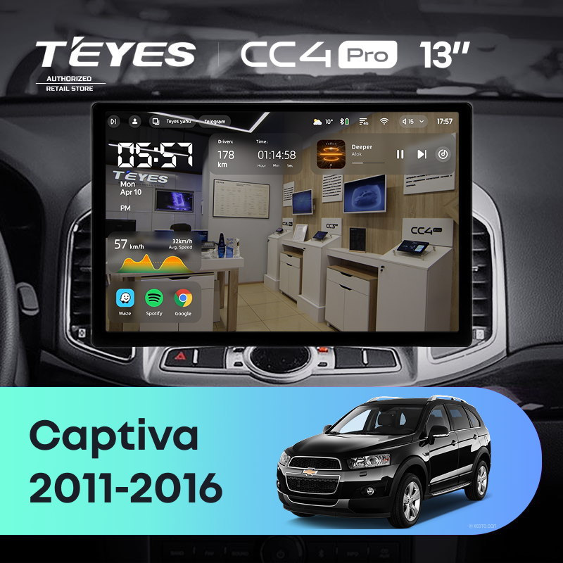 Штатная магнитола Teyes CC4 Pro 8/128 Chevrolet Captiva 1 (2011-2016) F2 (13&quot;)