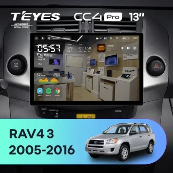 Штатная магнитола Teyes CC4 Pro 8/128 Toyota RAV4 3 XA30 (2005-2016) F1 (13")