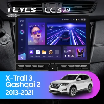 Штатная магнитола Teyes CC3 2K 6/128 Nissan Qashqai 2 (2013-2021) F2 Тип-C (13" с кнопками)