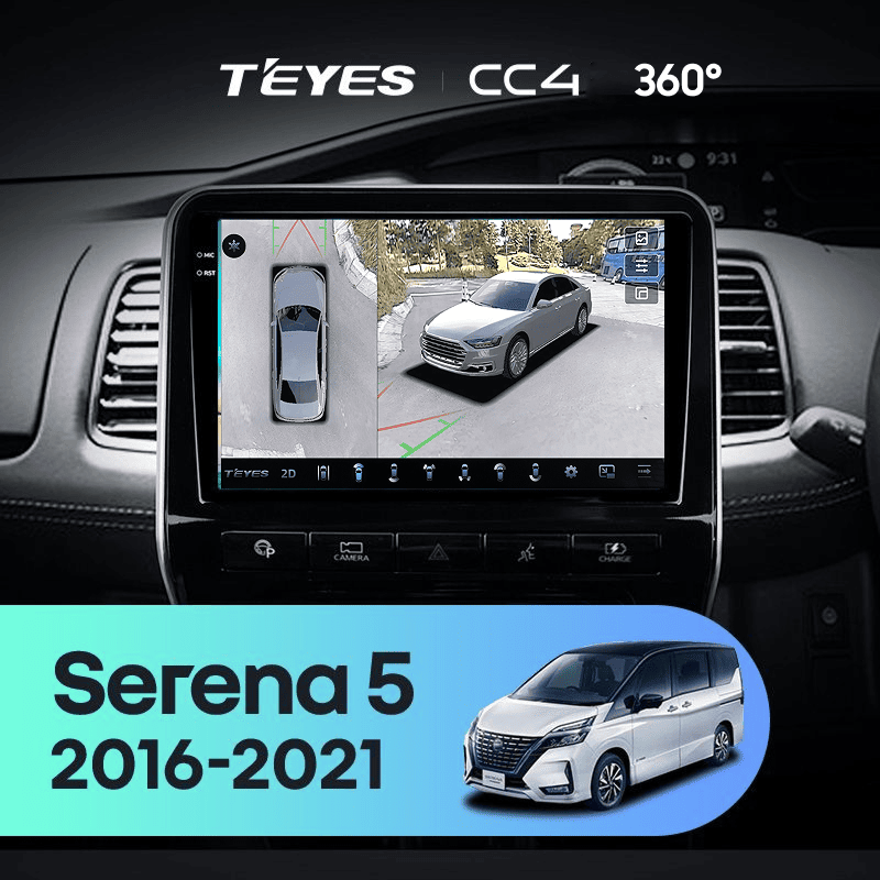 Штатная магнитола Teyes CC4 360 8/128 Nissan Serena 5 V C27 (2016-2021) F1 правый руль