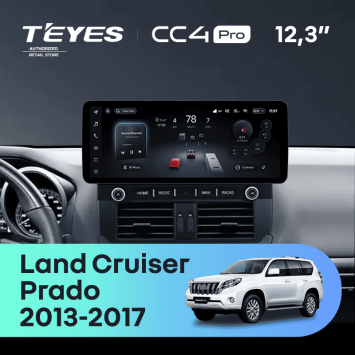 Штатная магнитола Teyes CC4 Pro 12.3" 12/256 Toyota Land Cruiser Prado 150 (2013-2017) F2
