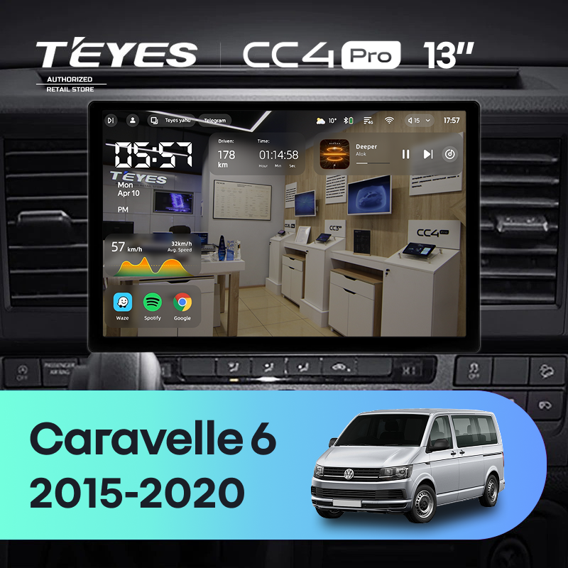 Штатная магнитола Teyes CC4 Pro 12/256 Volkswagen Caravelle T6 (2015-2020) (13&quot;)