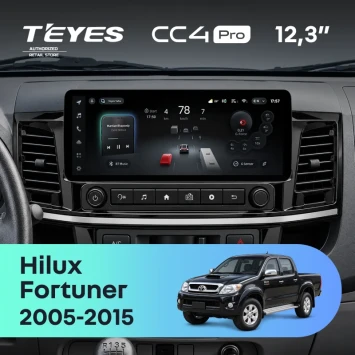 Штатная магнитола Teyes CC4 Pro 12.3" 12/256 Toyota Hilux (2005-2015) (с конд., без кнопок на руле)