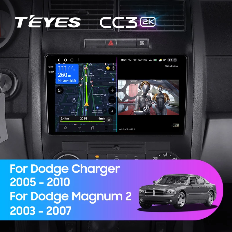 Штатная магнитола Teyes CC3 2K 4/64 Dodge Charger 6 LX (2005-2010)