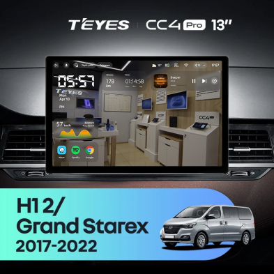 Штатная магнитола Teyes CC4 Pro 8/128 Hyundai H1 2 Grand Starex TQ (2017-2022) (13&quot;)