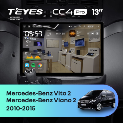 Штатная магнитола Teyes CC4 Pro 8/128 Mercedes-Benz Vito W639 (2010-2015) (13&quot;)