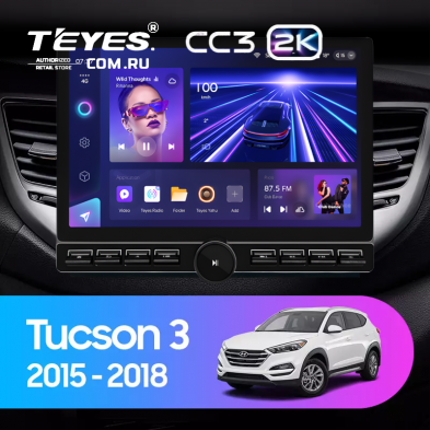 Штатная магнитола Teyes CC3 2K 6/128 Hyundai Tucson 3 (2015-2018) Тип-A (13&quot; с кнопками)