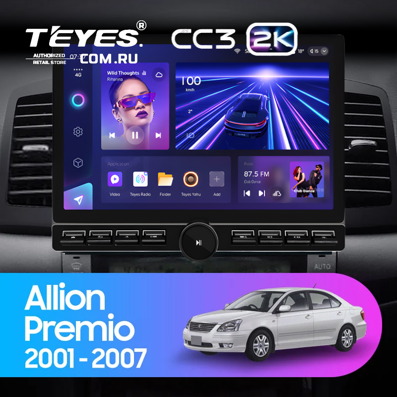 Штатная магнитола Teyes CC3 2K 6/128 Toyota Allion (2001-2007) (13&quot; с кнопками)