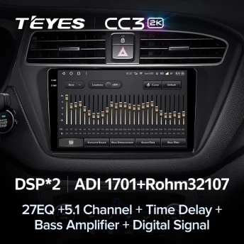 Штатная магнитола Teyes CC3 2K 4/64 Hyundai i20 2 GB (2018-2020)