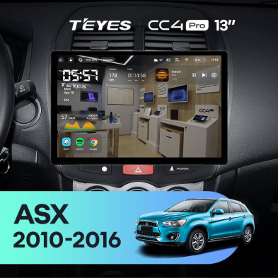 Штатная магнитола Teyes CC4 Pro 8/128 Mitsubishi ASX 1 (2010-2016) Тип-A (13&quot;)