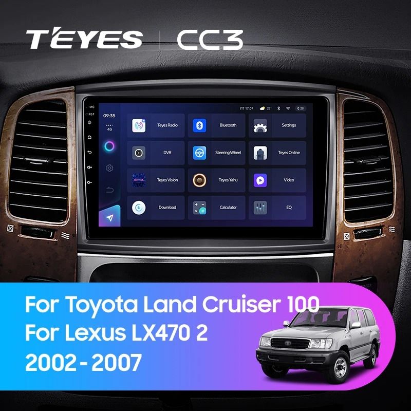 Штатная магнитола Teyes CC3 4/32 Toyota Land Cruiser LC 100 (2002-2007) Тип-C