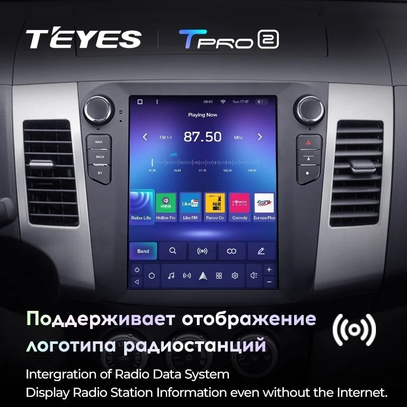 Штатная магнитола Tesla style Teyes TPRO 2 4/64 Mitsubishi Outlander 2 CW0W (2005-2013) Тип-B