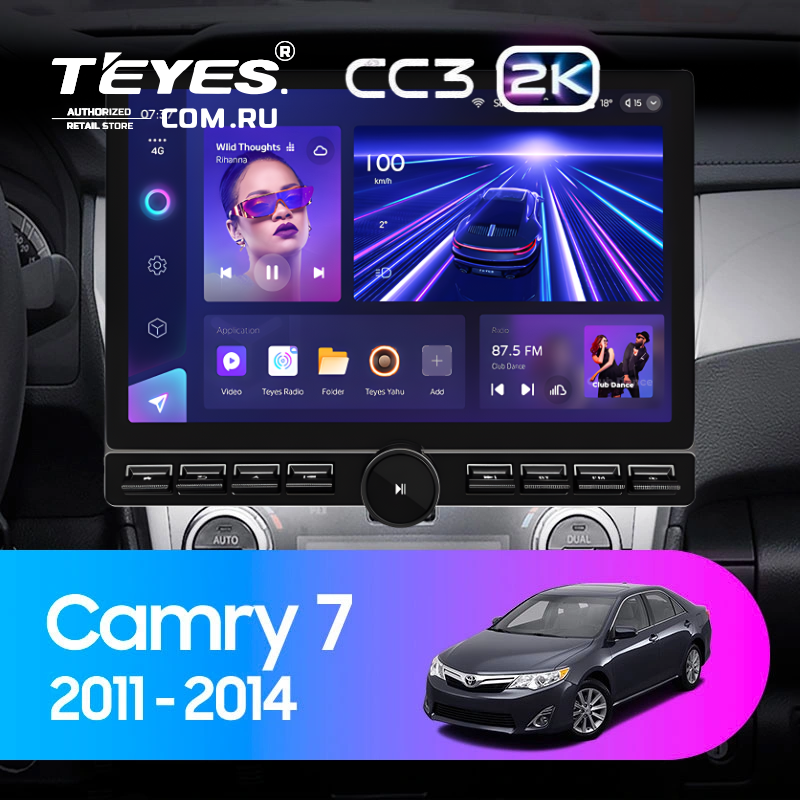 Штатная магнитола Teyes CC3 2K 6/128 Toyota Camry 7 XV 50 55 (2011-2014) (13&quot; с кнопками)